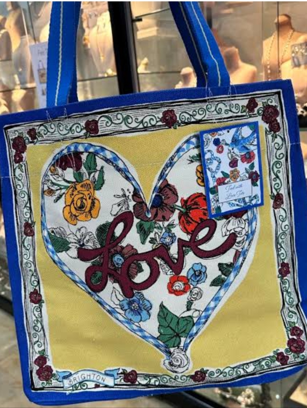 Brighton Blue & Yellow Floral 'Love' Tote